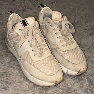 ShuShop Women’s  Beige Lace-Up Sneakers